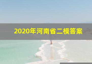 2020年河南省二模答案