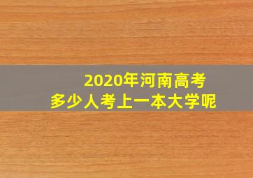 2020年河南高考多少人考上一本大学呢