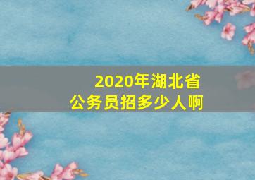 2020年湖北省公务员招多少人啊