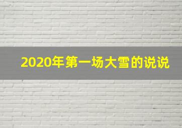 2020年第一场大雪的说说