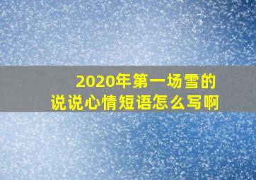 2020年第一场雪的说说心情短语怎么写啊