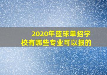 2020年篮球单招学校有哪些专业可以报的