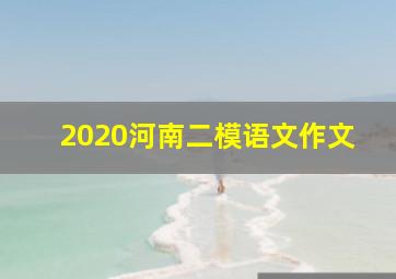 2020河南二模语文作文