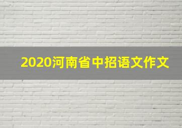 2020河南省中招语文作文