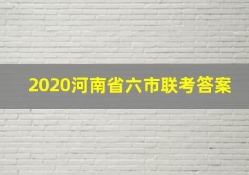 2020河南省六市联考答案