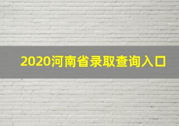 2020河南省录取查询入口