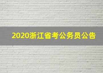 2020浙江省考公务员公告