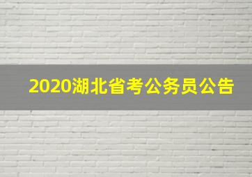 2020湖北省考公务员公告