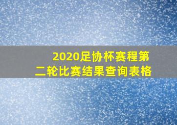 2020足协杯赛程第二轮比赛结果查询表格