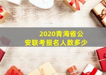 2020青海省公安联考报名人数多少