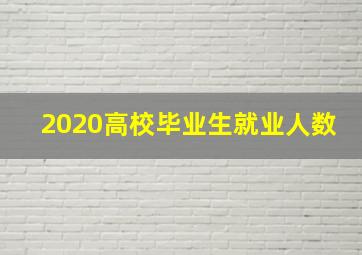 2020高校毕业生就业人数