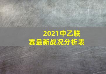 2021中乙联赛最新战况分析表