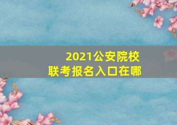 2021公安院校联考报名入口在哪