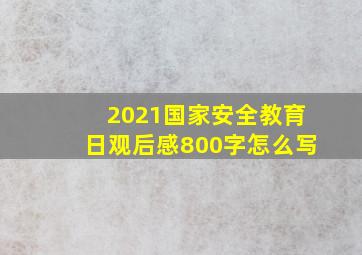 2021国家安全教育日观后感800字怎么写