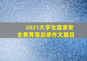 2021大学生国家安全教育观后感作文题目