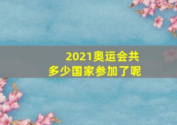 2021奥运会共多少国家参加了呢