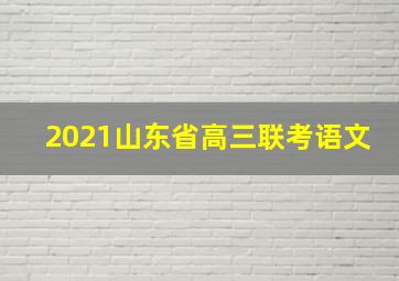 2021山东省高三联考语文