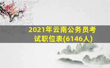 2021年云南公务员考试职位表(6146人)