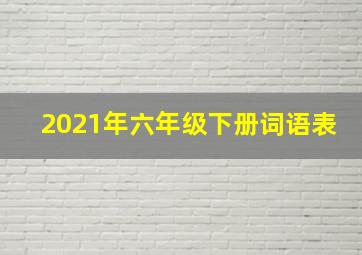 2021年六年级下册词语表