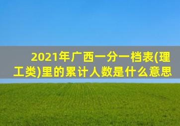 2021年广西一分一档表(理工类)里的累计人数是什么意思