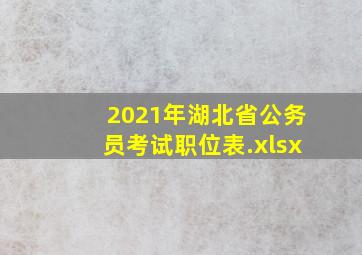 2021年湖北省公务员考试职位表.xlsx