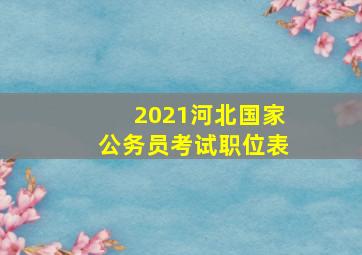 2021河北国家公务员考试职位表