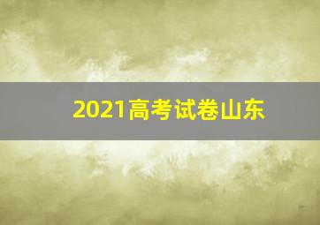 2021高考试卷山东