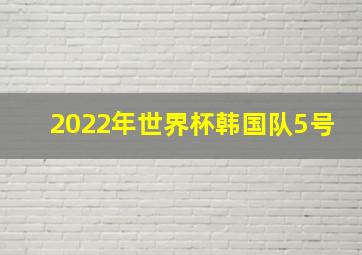 2022年世界杯韩国队5号