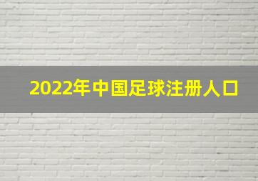 2022年中国足球注册人口