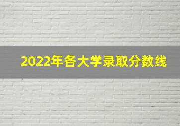 2022年各大学录取分数线