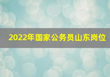 2022年国家公务员山东岗位