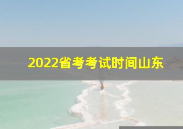 2022省考考试时间山东