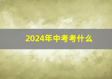 2024年中考考什么