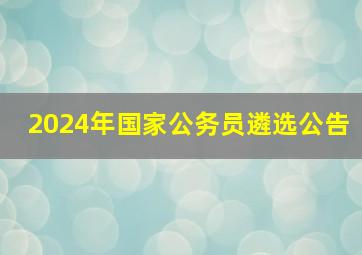 2024年国家公务员遴选公告