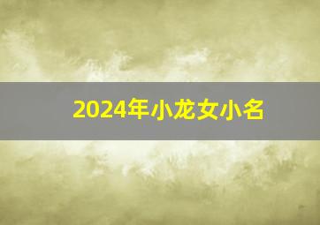 2024年小龙女小名