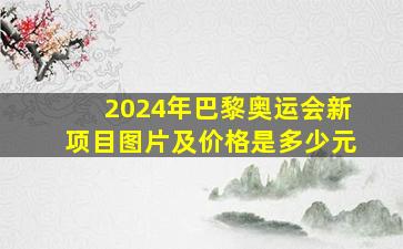 2024年巴黎奥运会新项目图片及价格是多少元