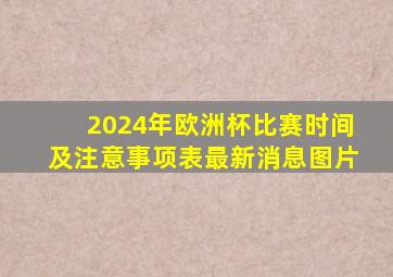 2024年欧洲杯比赛时间及注意事项表最新消息图片