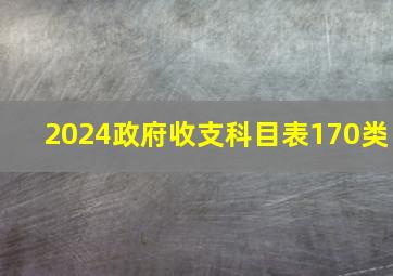 2024政府收支科目表170类