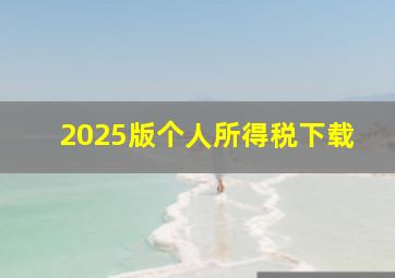 2025版个人所得税下载