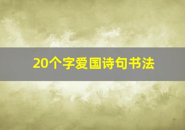 20个字爱国诗句书法