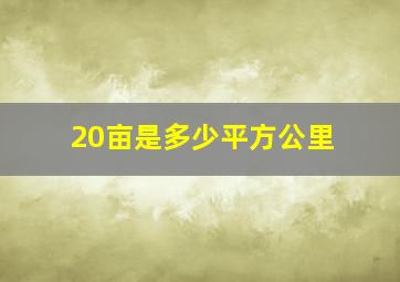 20亩是多少平方公里