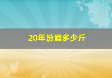 20年汾酒多少斤