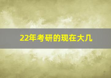 22年考研的现在大几