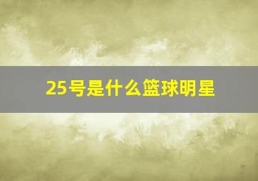 25号是什么篮球明星