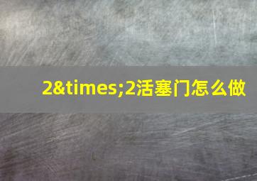 2×2活塞门怎么做