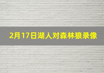 2月17日湖人对森林狼录像