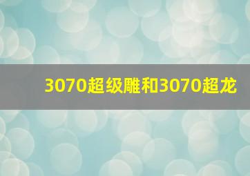 3070超级雕和3070超龙