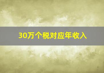 30万个税对应年收入