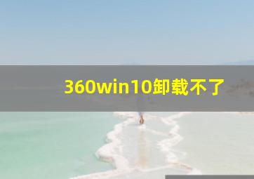 360win10卸载不了