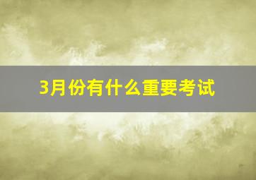 3月份有什么重要考试